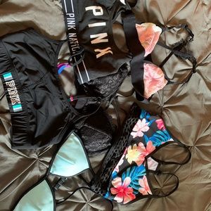 Collection of Pink sports bras and bralettes